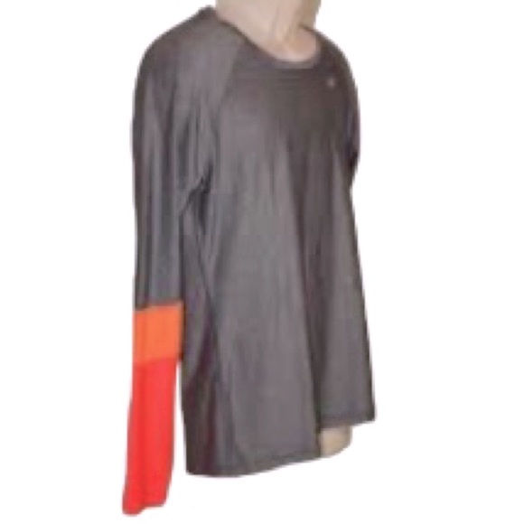 UNDER ARMOUR Long Sleeve Athletic Colorblock Gray Orange Pink Large - Picture 10 of 13